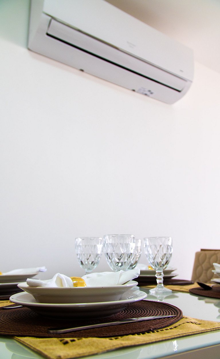 Apto Equipado|Ar Todos os Ambientes|Perto da Praia