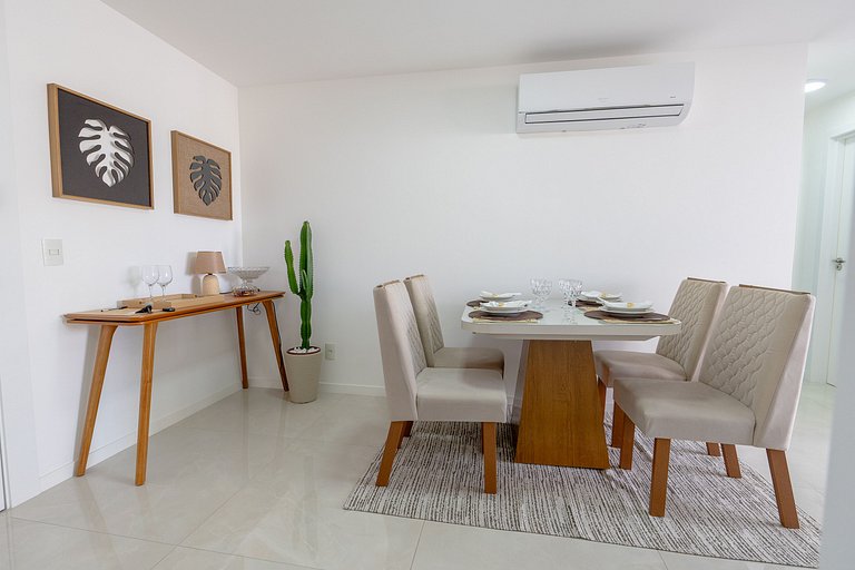 Apto Equipado|Ar Todos os Ambientes|Perto da Praia