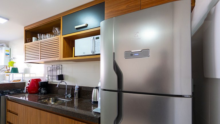 Apto Equipado|Ar Todos os Ambientes|Perto da Praia