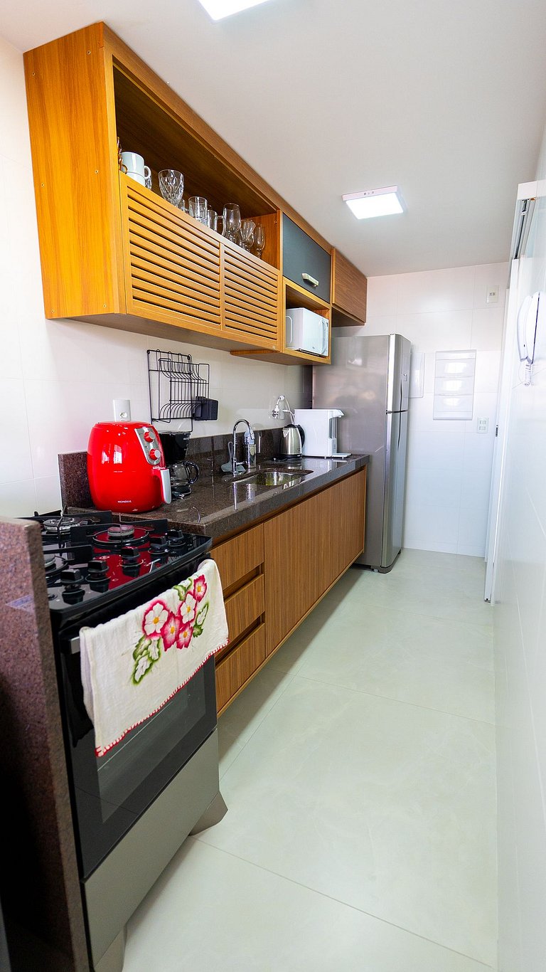 Apto Equipado|Ar Todos os Ambientes|Perto da Praia