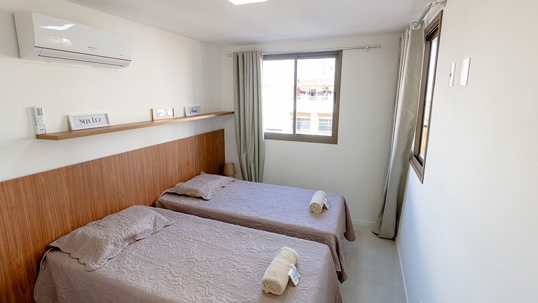 Apto Equipado|Ar Todos os Ambientes|Perto da Praia