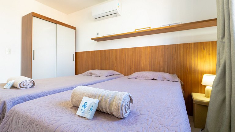 Apto Equipado|Ar Todos os Ambientes|Perto da Praia