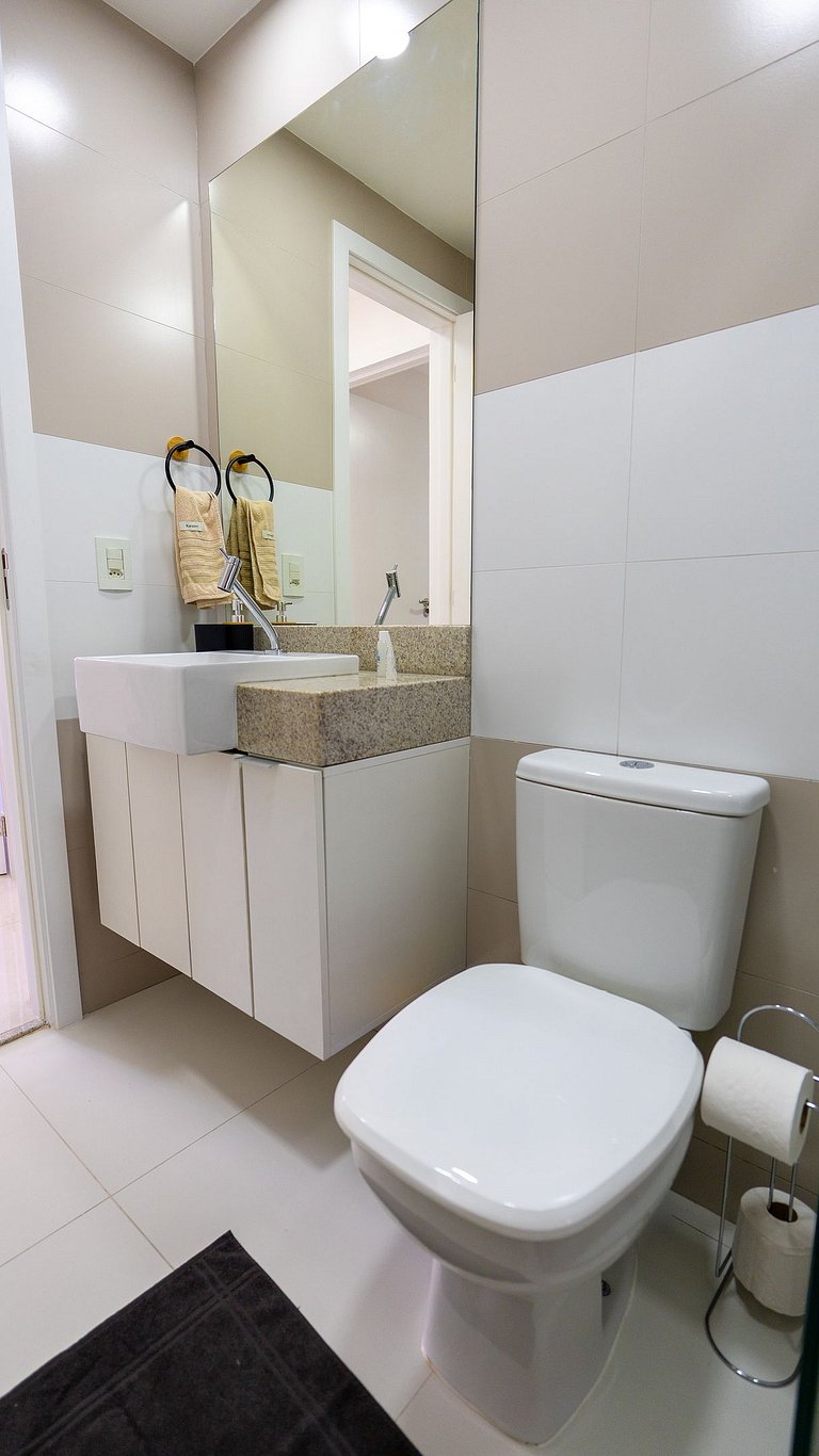 Apto Equipado|Ar Todos os Ambientes|Perto da Praia