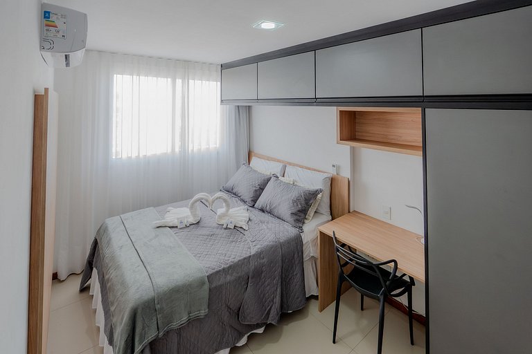 Apto 1 Qto Premium | Amplo, Planejado e com Suíte